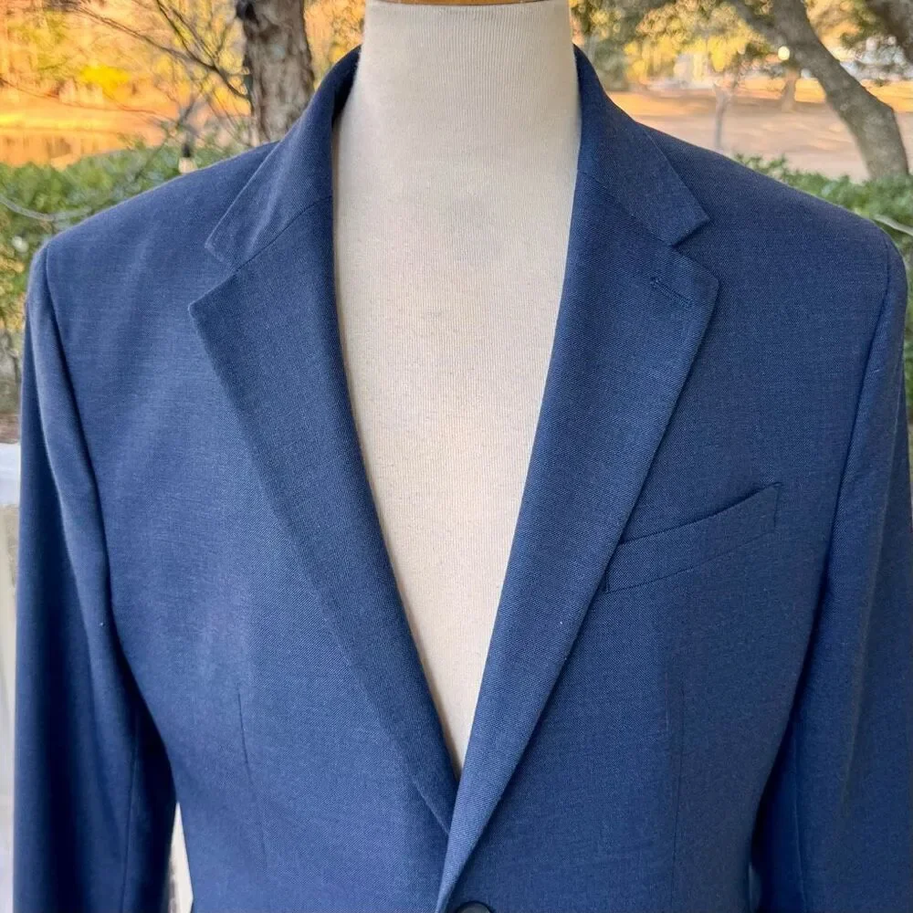 Banana Republic Medium Blue Wool 2 Piece Suit.  Marzotto fabric